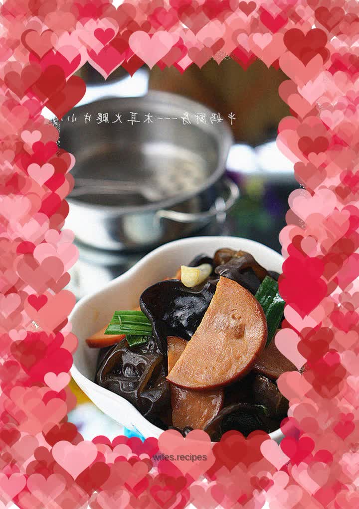 Stir-fried fungus and ham