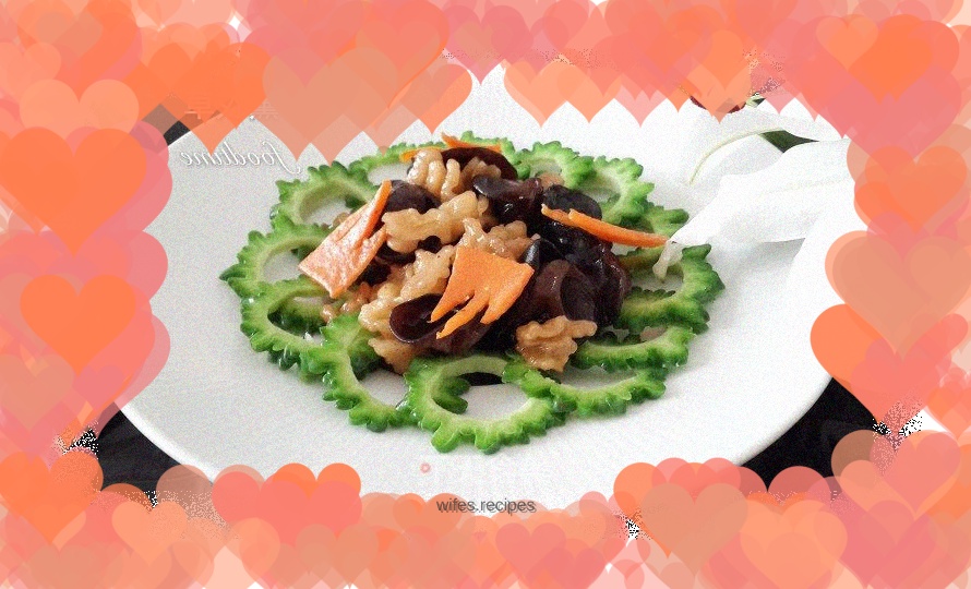 Healthy Stir-fried Bitter Melon, Peach Kernel and Fungus