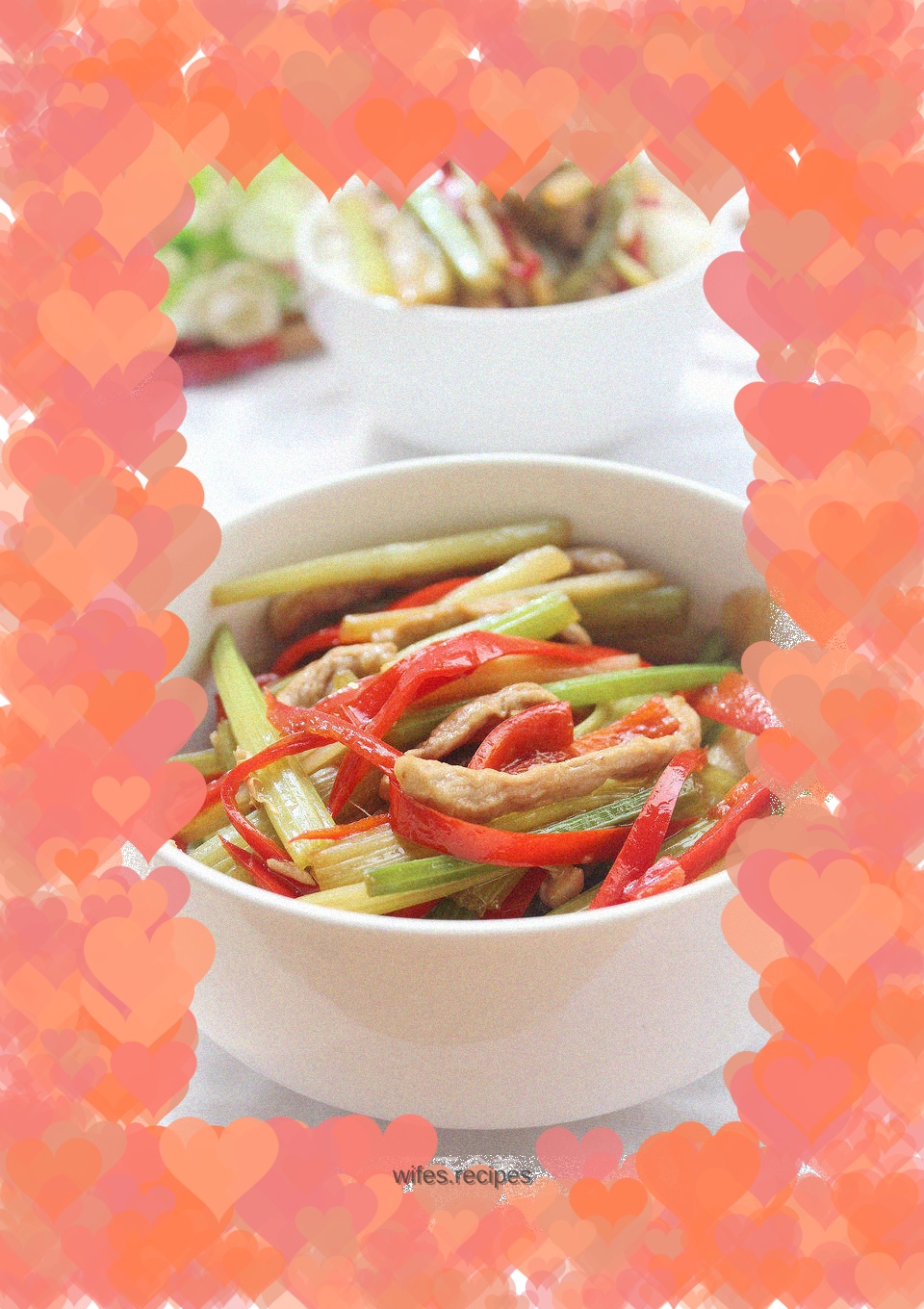 Celery shredded pork