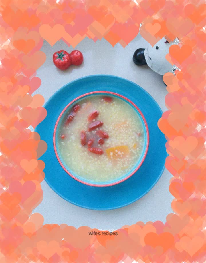 Pumpkin, wolfberry and millet porridge