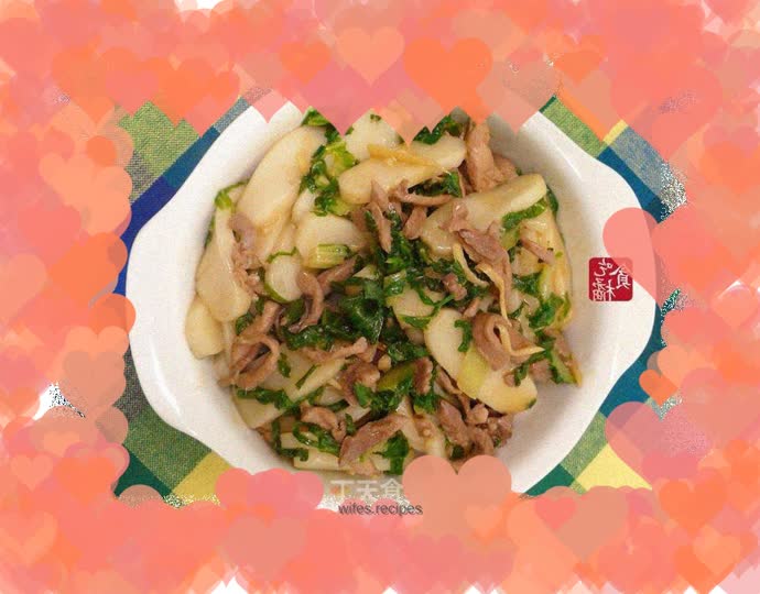 Fried rice cake with sesame oil and shredded pork I♥rice cake 7