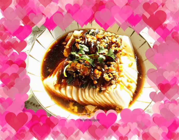 Preserved egg mixed with tofu