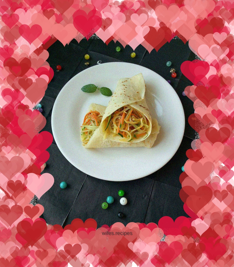 Pancake roll and three shredded breakfast