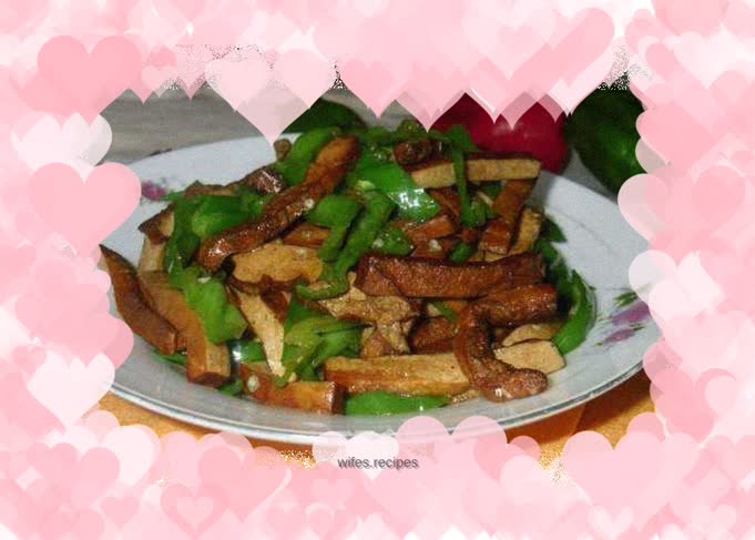 Stir-fried dried green pepper
