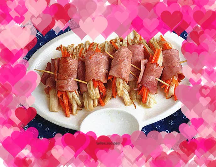 Bacon and Golden Needle Vegetable Rolls