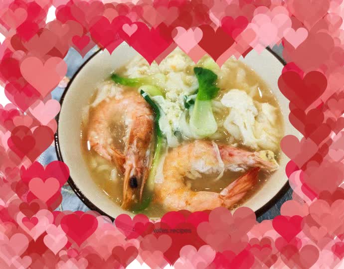 Rapeseed and shrimp hand-made noodles