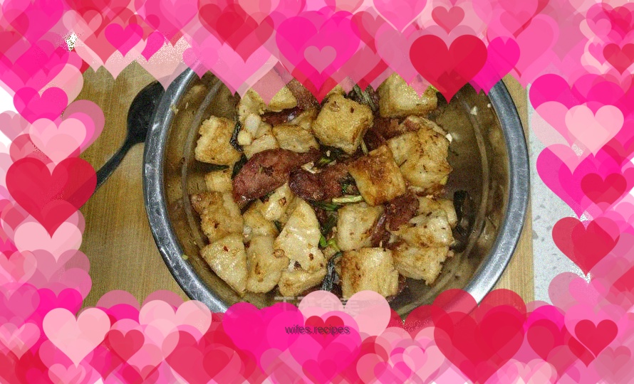 Stir-fried gluten with sausage