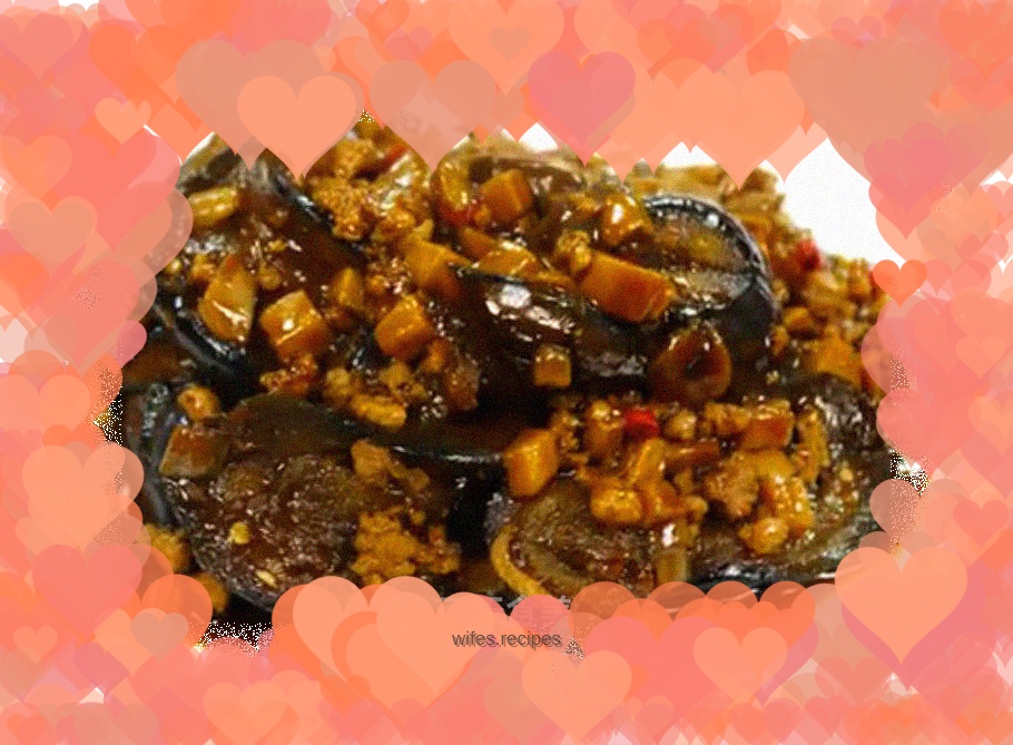 Braised water chestnut and eggplant
