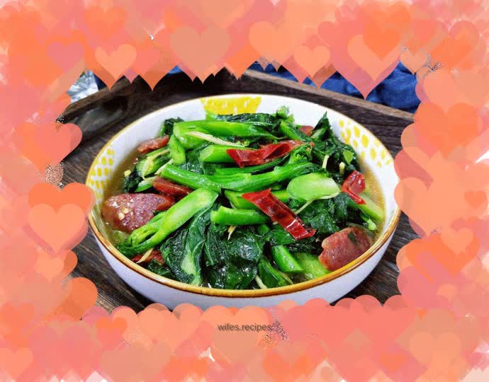 Sautéed Kale with Chinese Sausage