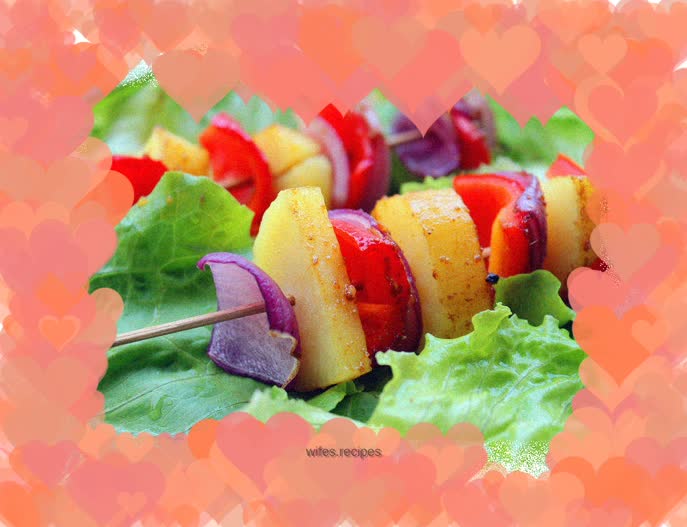Grilled potato skewers