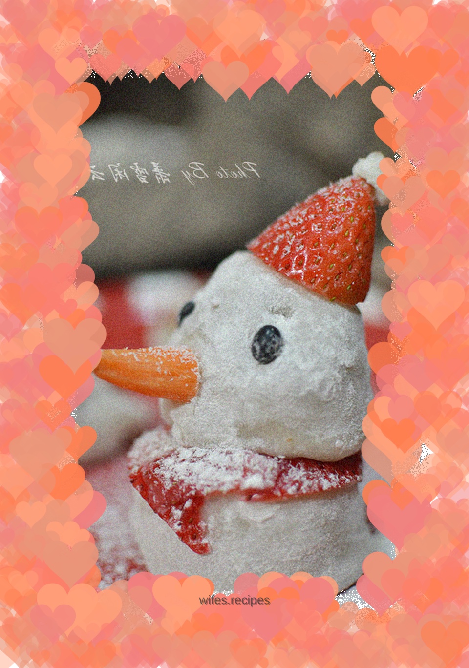 Snowman Strawberry Daifuku