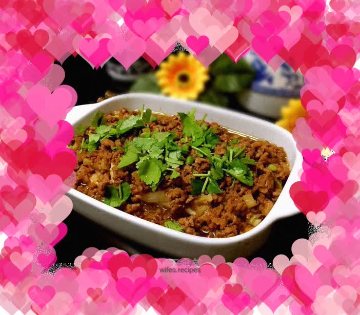 Steamed tofu with minced meat