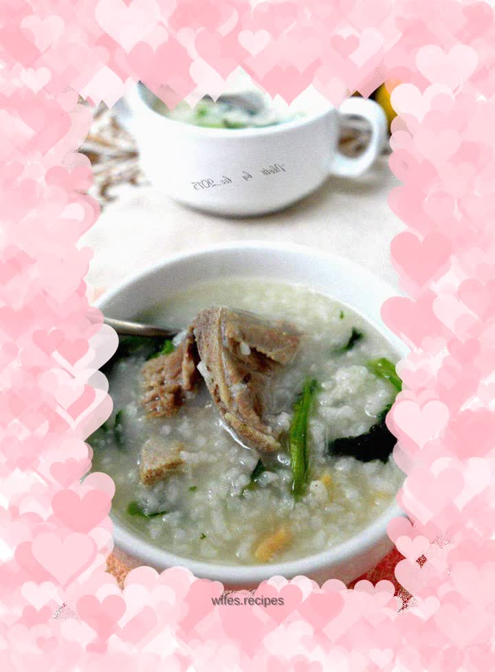 Fan bone and watercress porridge