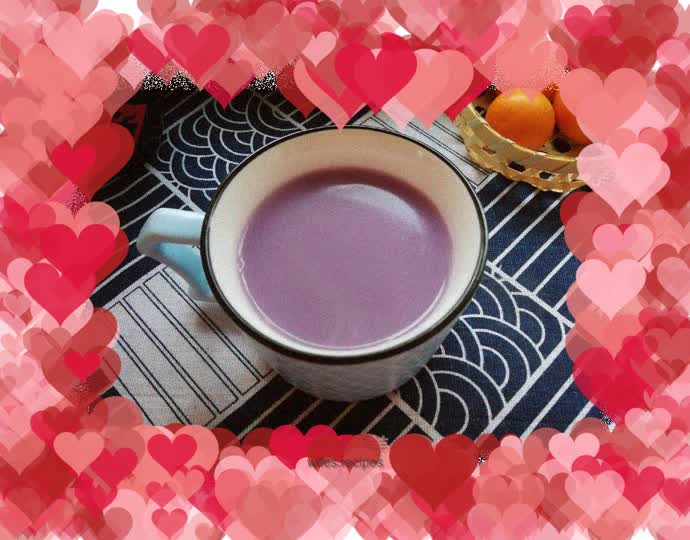 Purple sweet potato, yam and soy milk