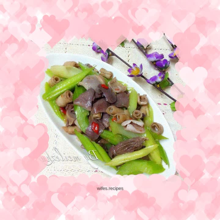 Stir-fried goose offal