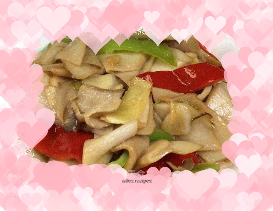 Stir-fried king oyster mushrooms