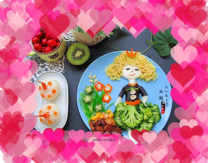 Creative children's meals for curly hair girls