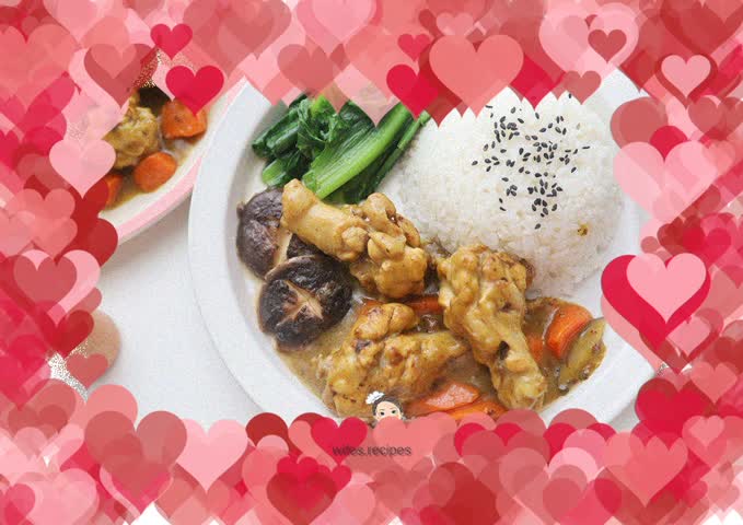 Curry chicken leg rice as complementary food for 12 months and above