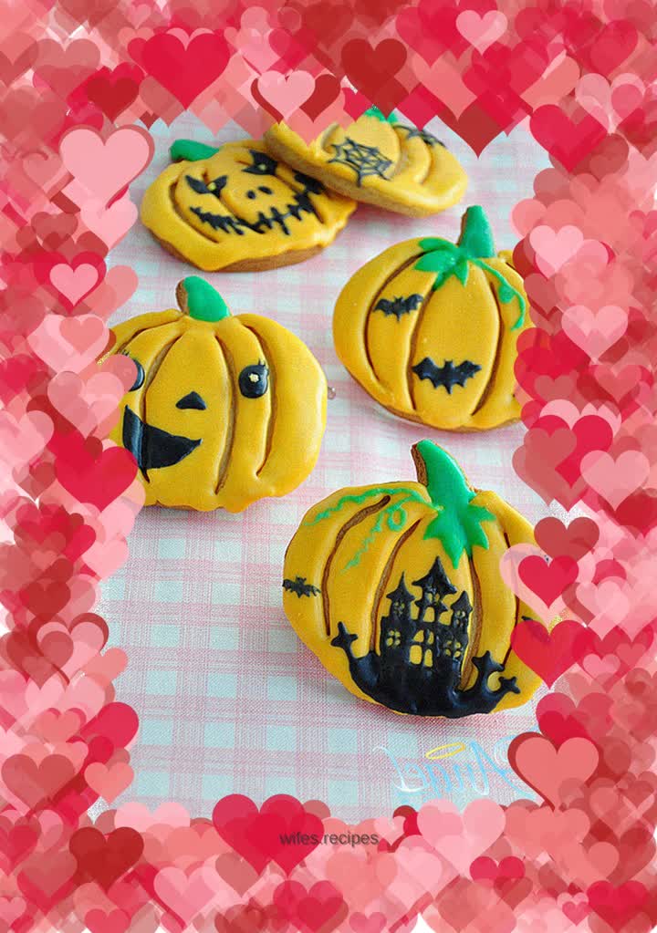 Halloween Frosted Pumpkin Cookies