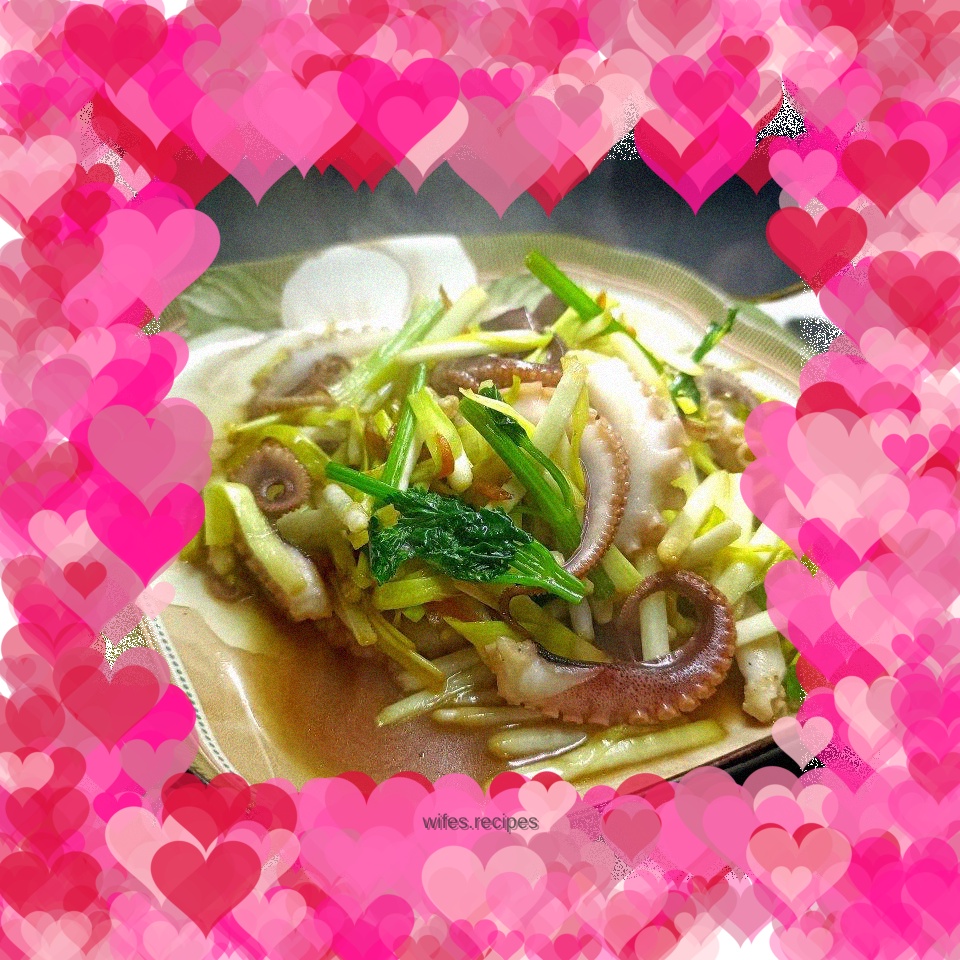 Stir-fried octopus with garlic