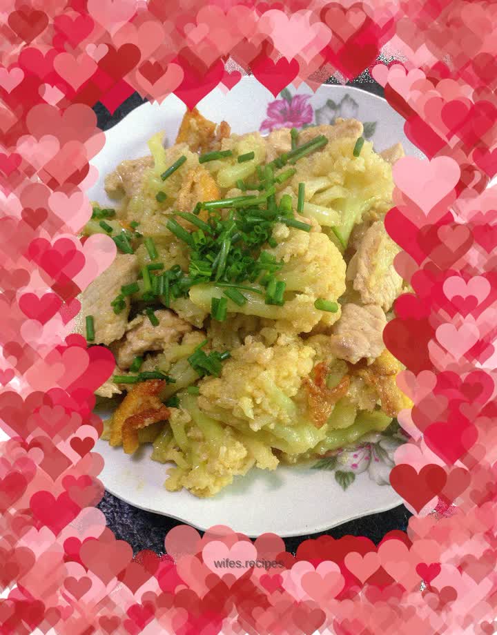 The bland and delicious "Cauliflower Stir-fried Pork"