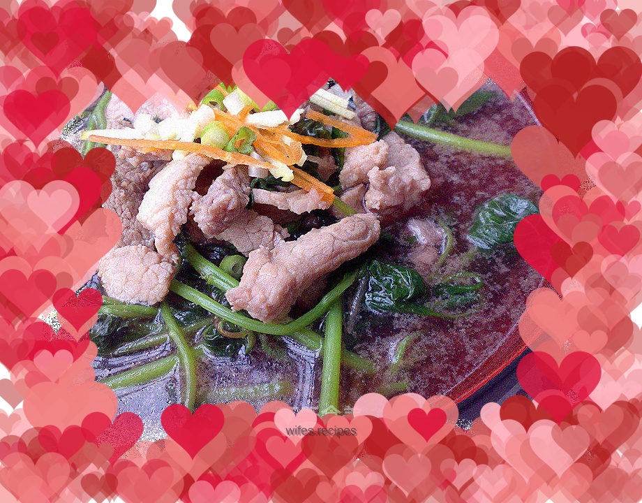 Shredded Pork and Red Amaranth