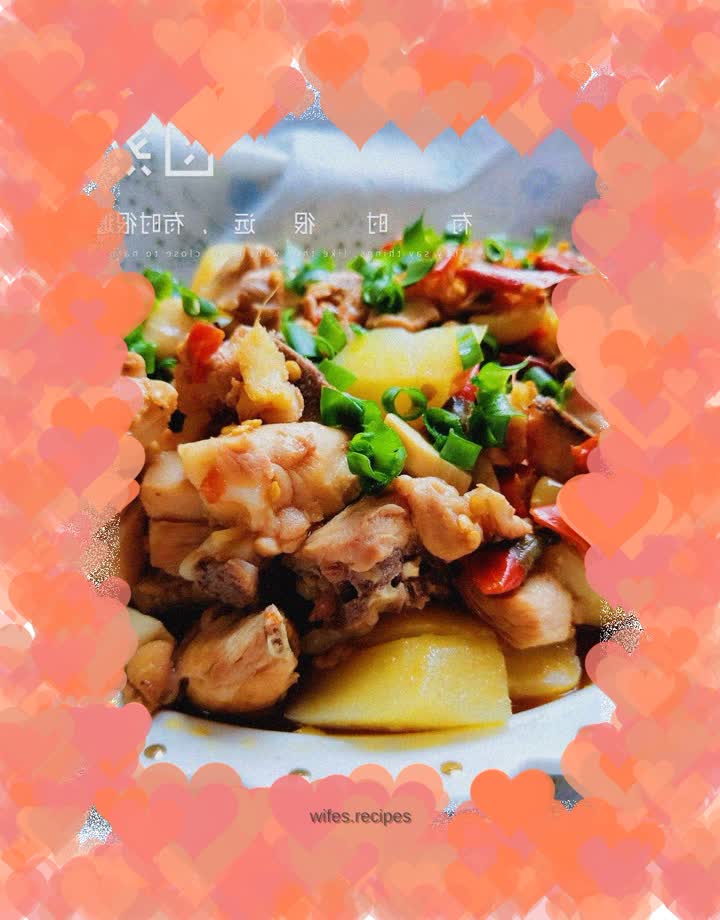 Steamed Chicken with Chopped Peppers and Potatoes