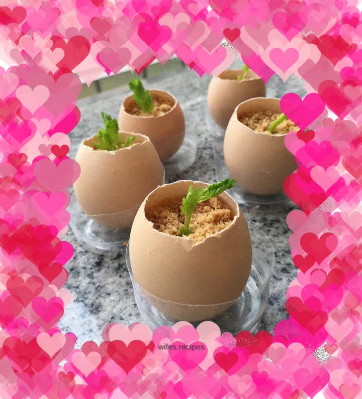 Original shell egg pudding pot