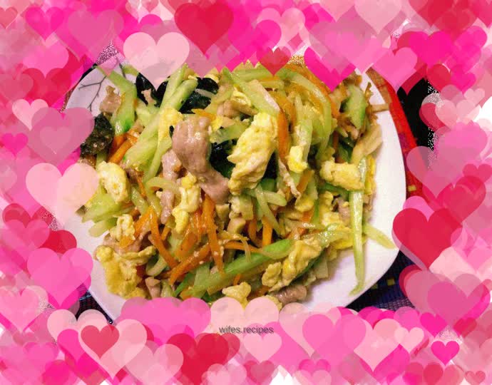 Colorful fried shredded pork