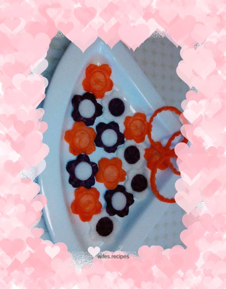 Root vegetables and small flowers