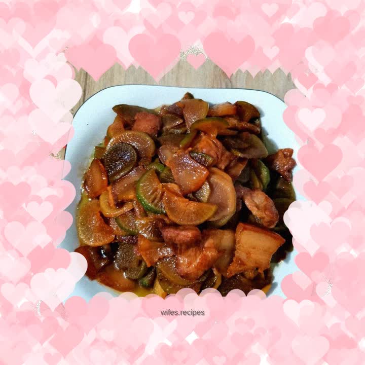 Roast pork with radish