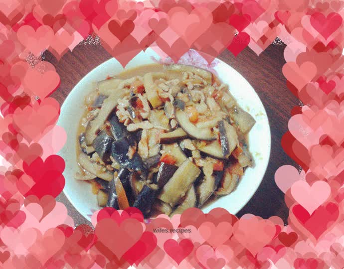 Fried eggplant with meat