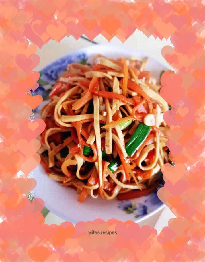 Fried bean curd with carrots