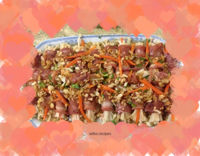 Bacon and Enoki Mushroom Rolls