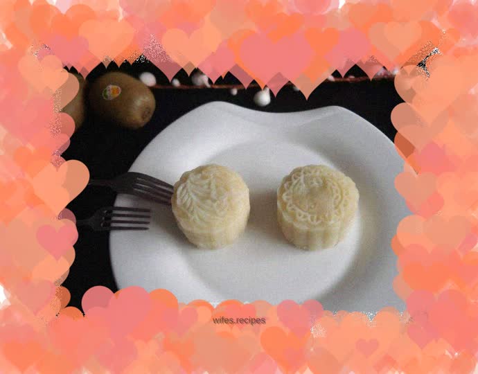 Snowskin mooncakes with bean paste and egg yolk