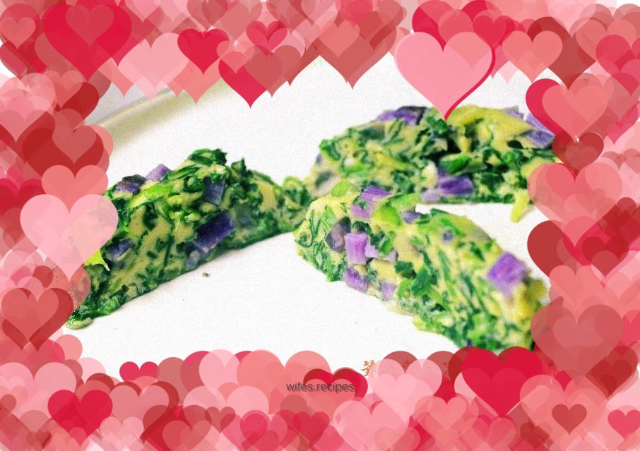 Spinach and Yam Chicken Cake