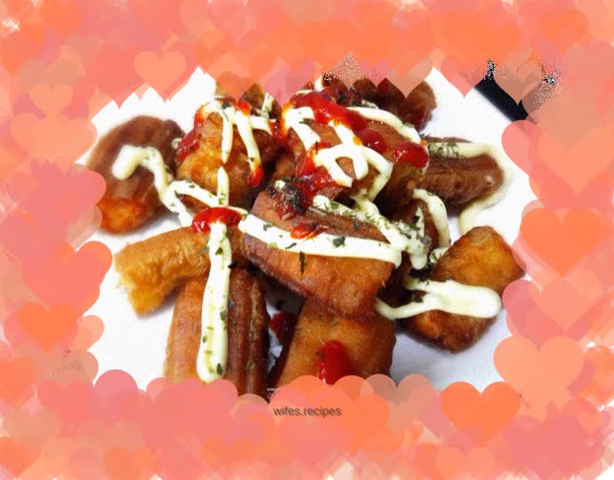 "New way to eat fried dough sticks" Salmon stuffed with fried dough sticks