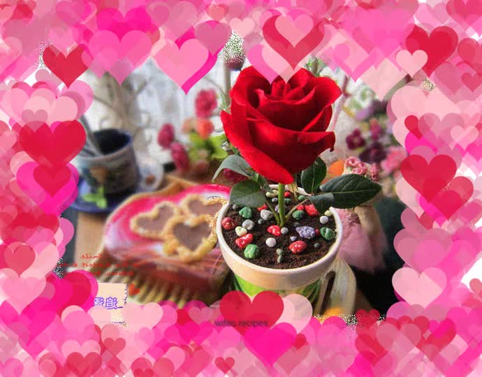 Flower pot cake--a Valentine's Day gift for her (him)