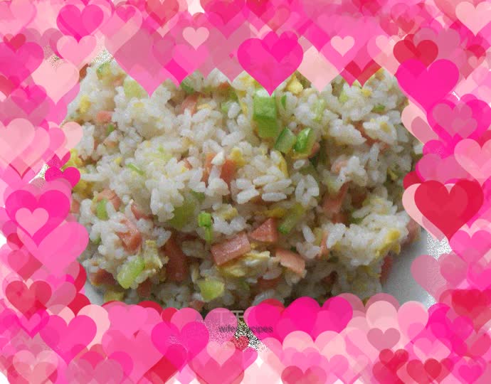 Cucumber Sausage Egg Fried Rice