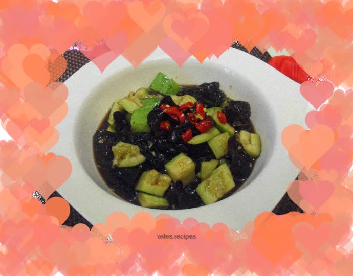 Cucumber mixed with fungus