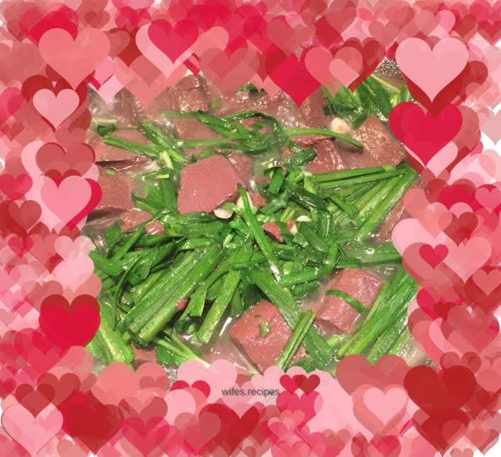 Chives and pork belly