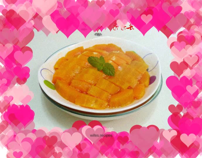Steamed pumpkin with rock sugar