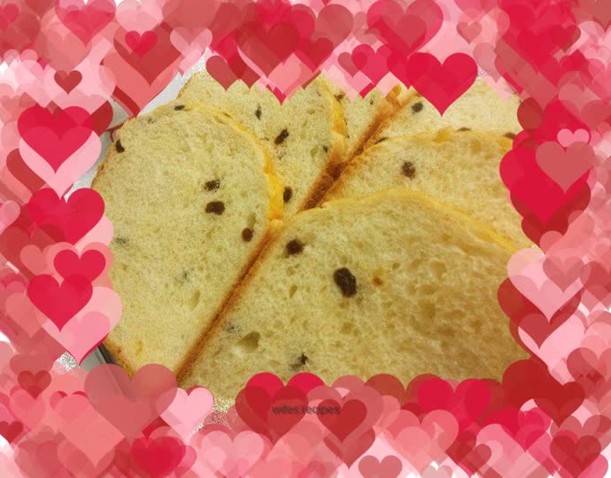 Bread machine version of raisin milk toast (Chinese method)
