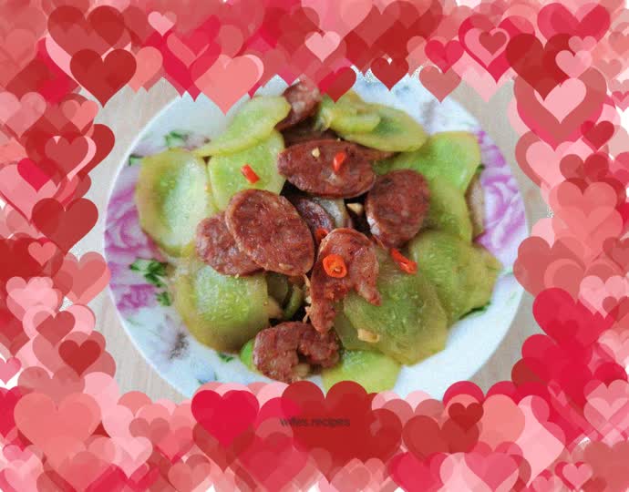 Fried Sausage and Cucumber