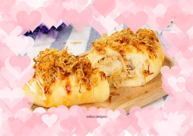 How to make meat floss salad dressing bread (tangzhong)