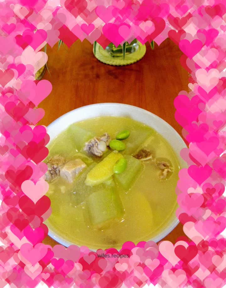 Edamame, winter melon and pork ribs soup