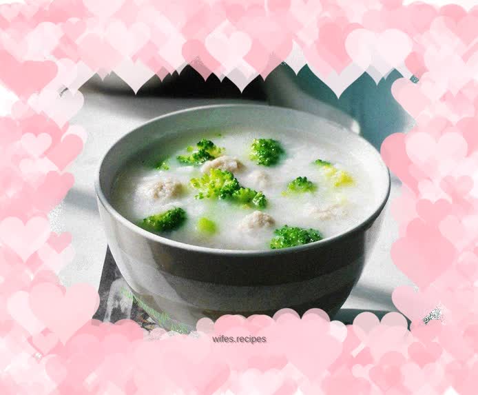 Broccoli and Meatball Porridge