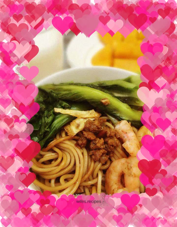 Double shrimp dandan noodles