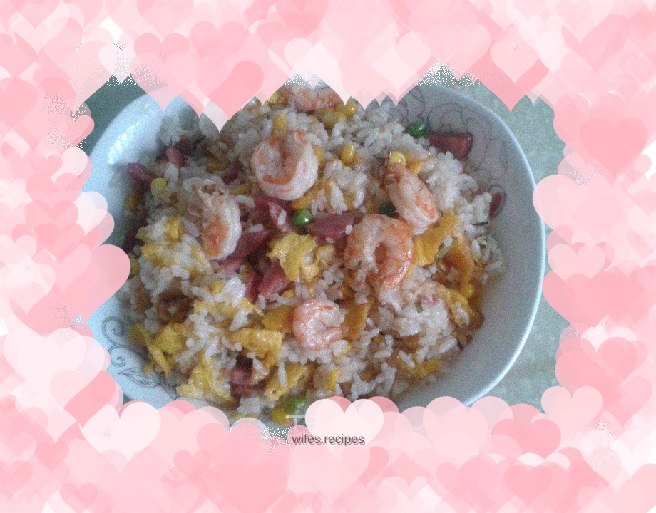 Shrimp, ham and egg fried rice
