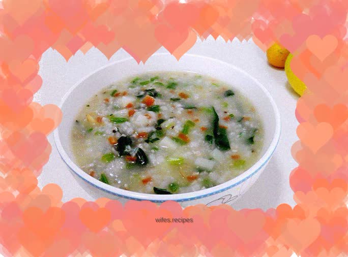 Raw lean meat and vegetable porridge